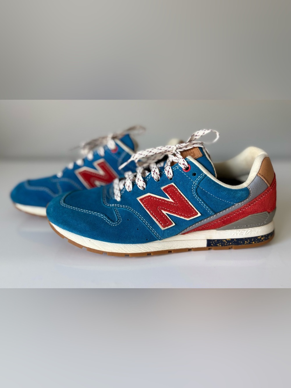 New Balance 996 REVlite Blue Red Suede Sneakers Men’s Size 7 MRL996AT